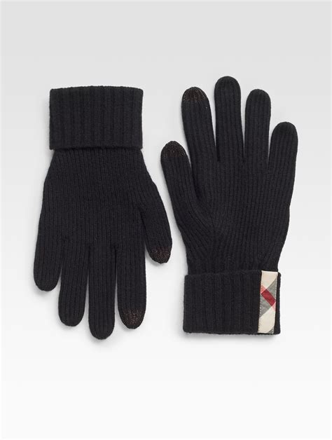 burberry ribbed cashmere tech gloves|Cashmere Blend Gloves in Black .